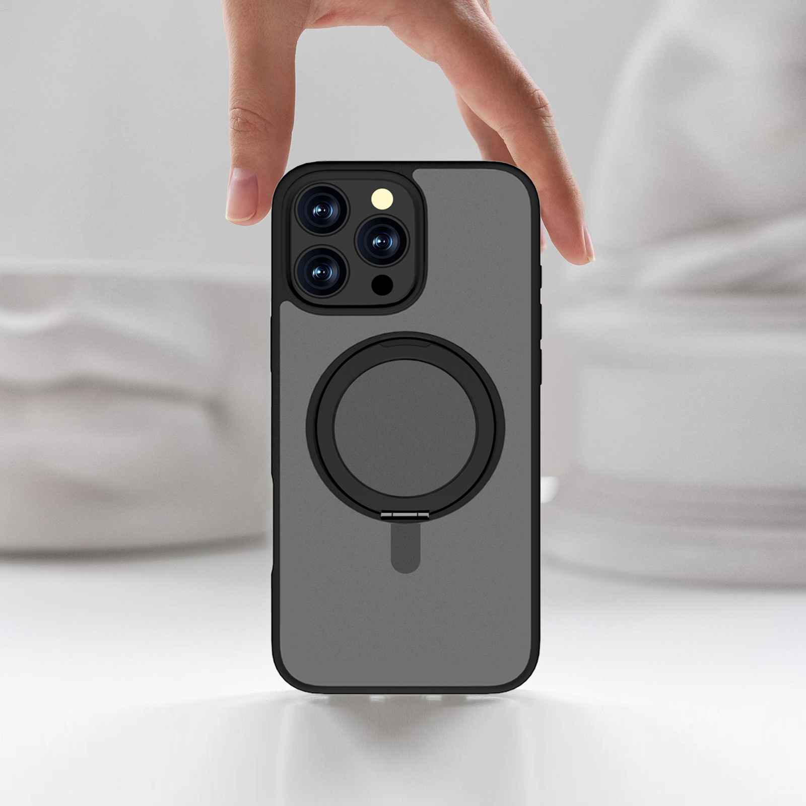 Magnetic Invisible Stand for iPhone 16 Pro Max Case Compatible with MagSafe