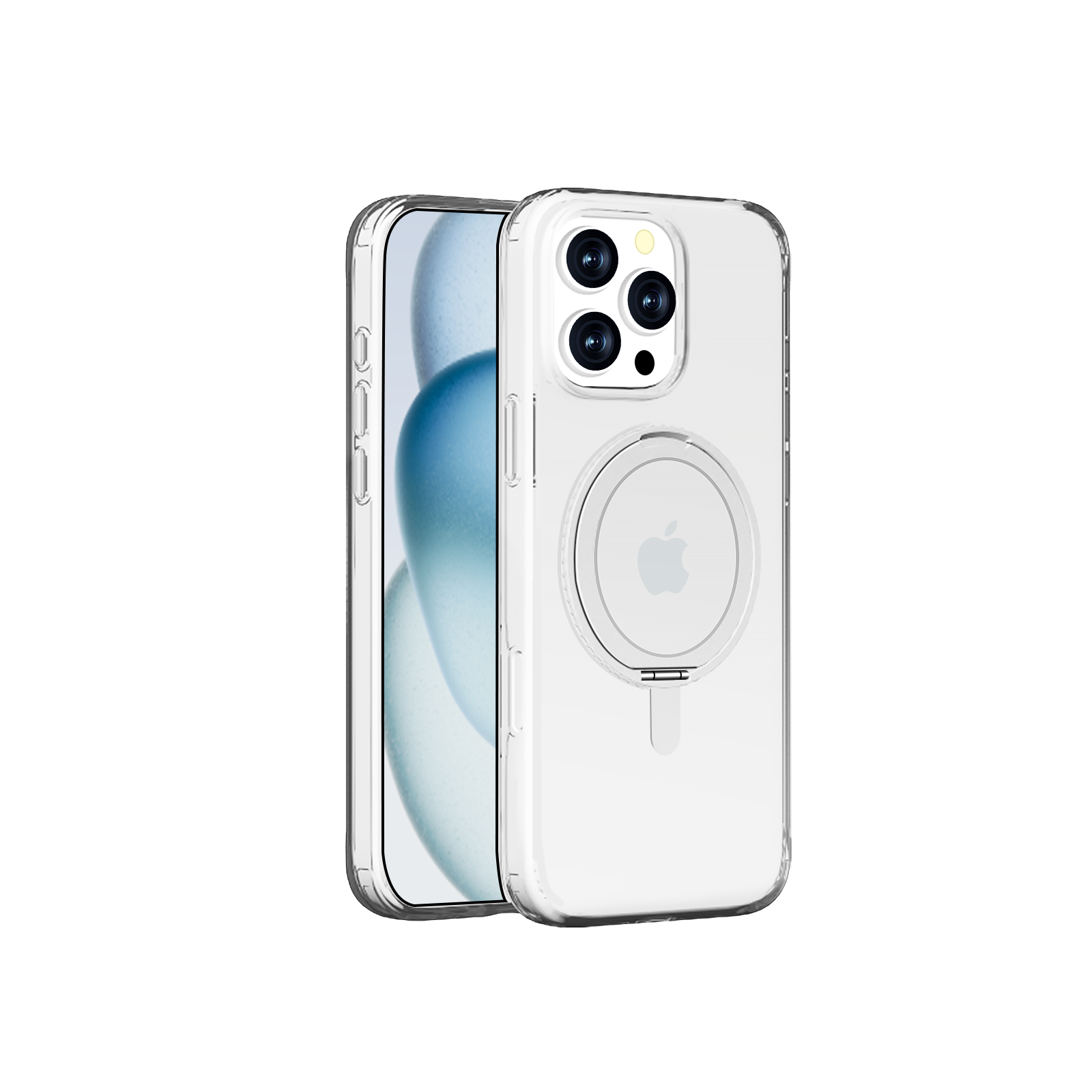Magnetic Invisible Stand For IPhone 16 Pro Clear Case Compatible With MagSafe