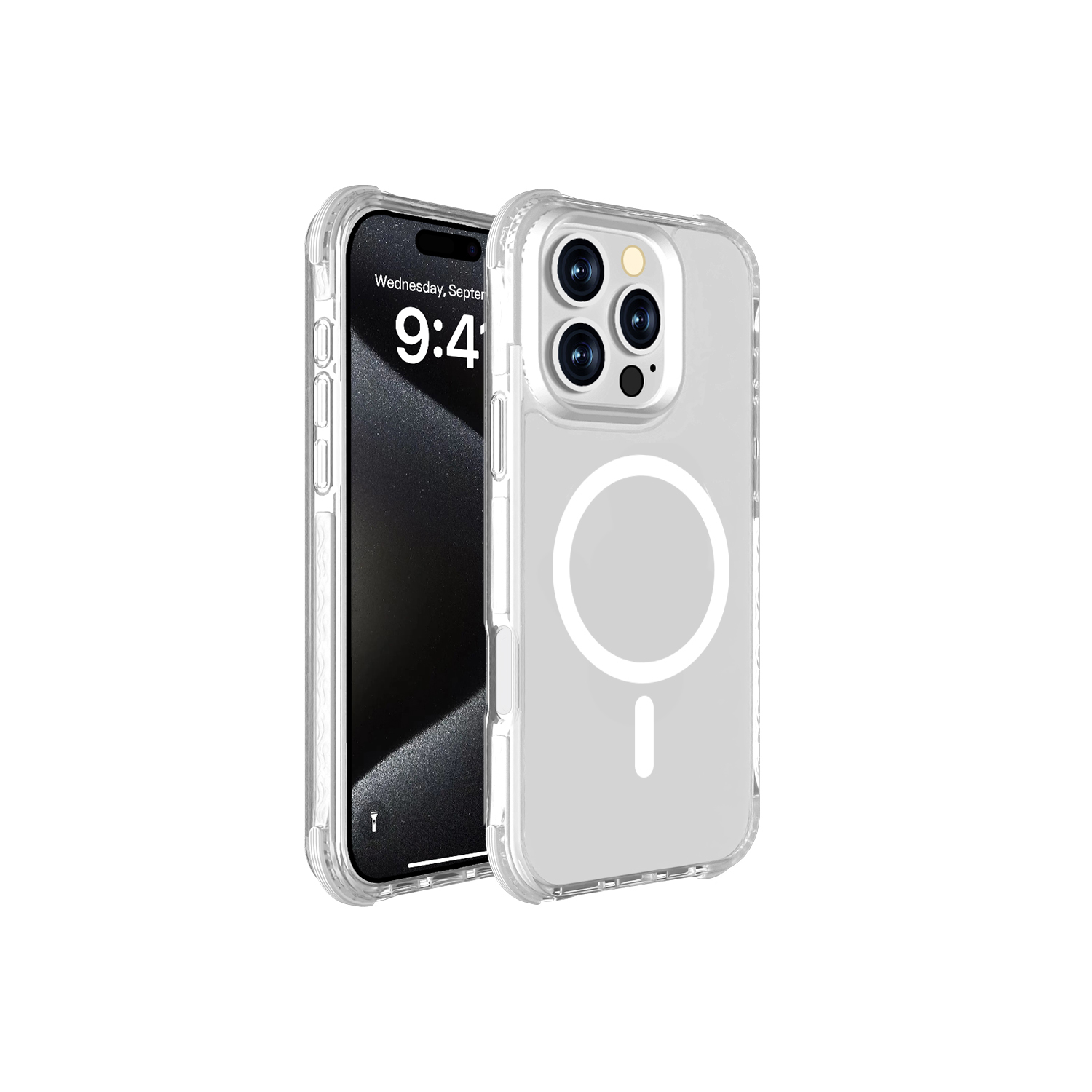 Clear TPU PC TPE phone case with magsafe