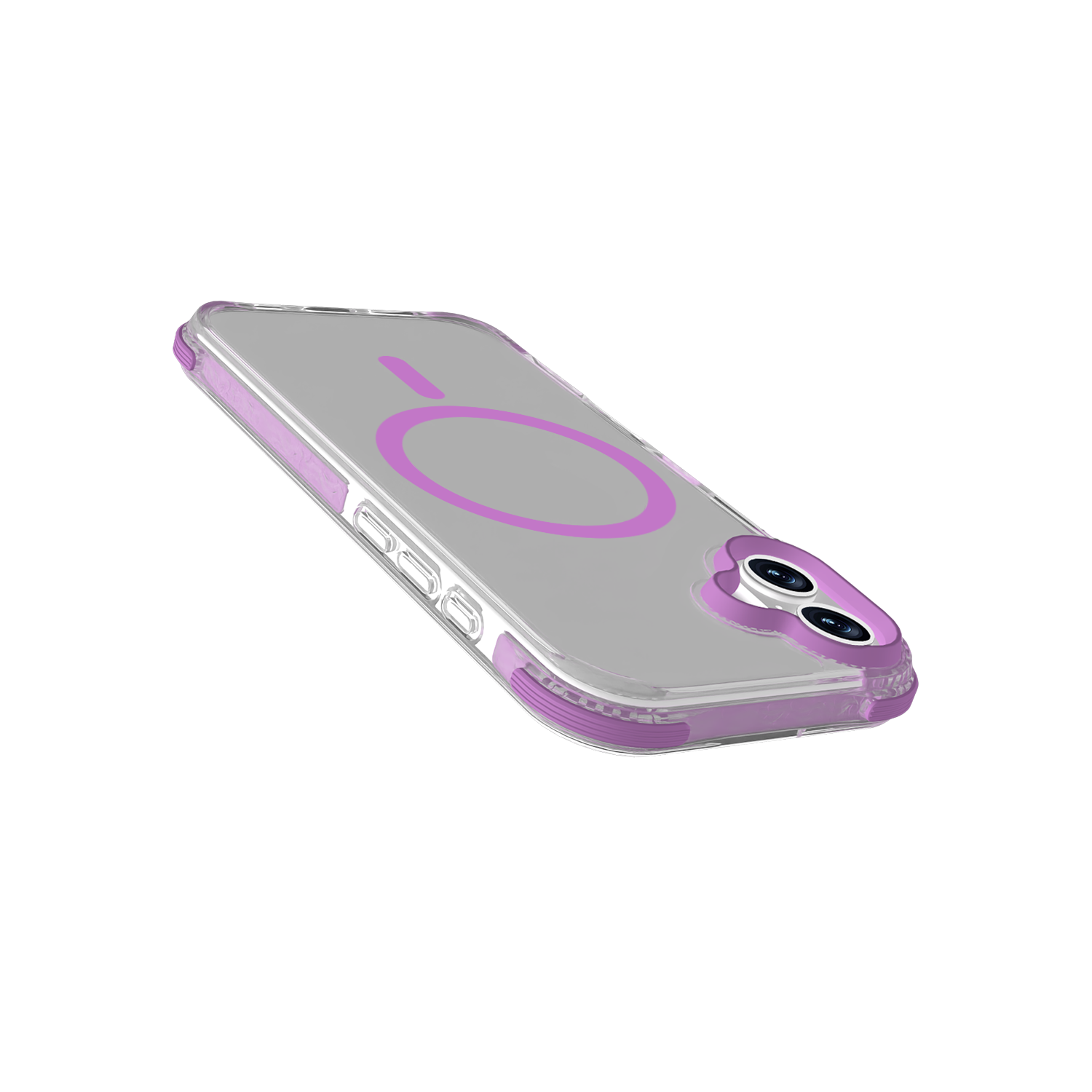 Clear tpu pc tpe phone cae with purple